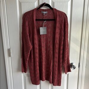Elegant Crochet Cardigan in Terracotta